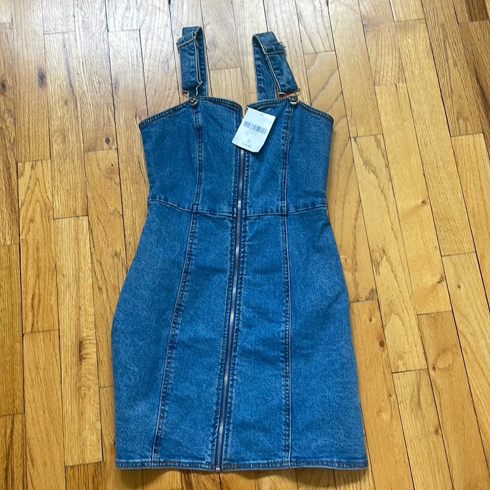 Denim dress size small with tags